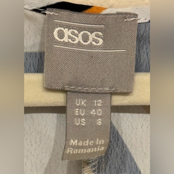 ASOS Women’s Zebra Print Long Sleeve Deep V-Neck Blouse Size 8 - Picture 9 of 14